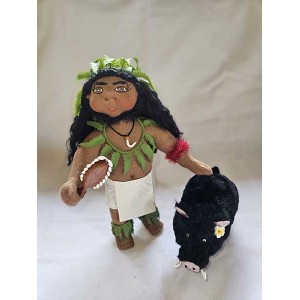  10" Art Doll Kamapua'a, Hawaiian Pig God