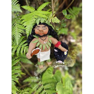  10" Art Doll Kamapua'a, Hawaiian Pig God