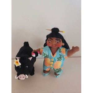 4" Art Dolls Musubi and Pua'a