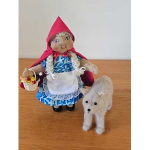 7" Fairy Tale Art Doll Little Red Riding Hood and the Wolf