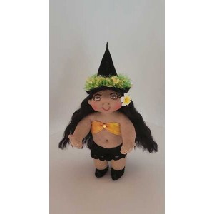 4" Art Doll Pala'ai, the Little Hawaiian Witch