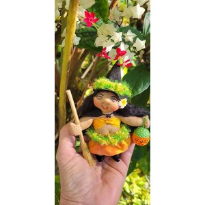 4" Art Doll Pala'ai, the Little Hawaiian Witch